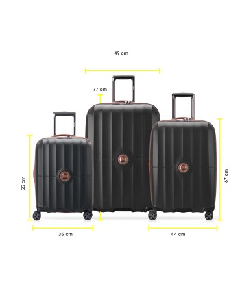 ST TROPEZ - Set 3 Expandable Suitcases (L-77cm) (M-67cm) (S-55cm) de pas cher