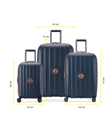 ST TROPEZ - Set 3 Expandable Suitcases (L-77cm) (M-67cm) (S-55cm) de pas cher