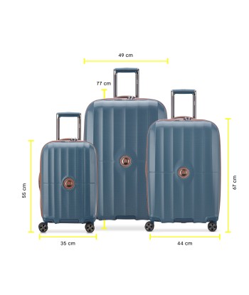 ST TROPEZ - Set 3 Expandable Suitcases (L-77cm) (M-67cm) (S-55cm) de pas cher