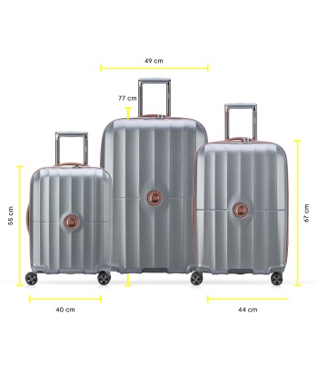 ST TROPEZ - Set 3 Suitcases (L-77cm), (M-67cm) (S SLIM-55cm) rembourrage situé sous